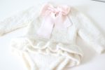 Knit Alpaca Baby Romper & Bonnet Set – Cream Sitter Outfit - Image 7