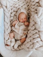 Hand Knit Alpaca Baby Boy Set – Newborn Photo Prop - Image 2