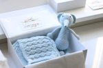 Crochet Baby Boy Romper Set – Pale Blue Merino Wool, Bonnet & Toy - Image 7