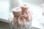 Pale Pink Angora Baby Booties - Image 3