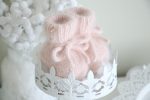 Pale Pink Angora Baby Booties - Image 2