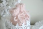 Pale Pink Angora Baby Booties - Image 4
