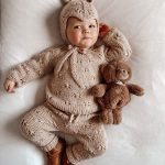 Merino Baby Knit Set – Beige Sweater, Pants & Elf Bonnet