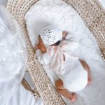 Baby Alpaca Knit Romper and Bonnet Set – Newborn Photo Prop (0-3 Months)