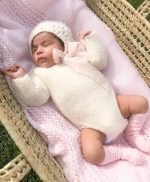 Knit Baby Alpaca Romper and Bonnet Set – Newborn Photo Prop - Image 2