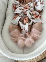 Pale Pink Angora Baby Booties
