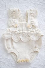 Merino Baby Romper and Bonnet Set – Cream & Pale Pink - Image 6