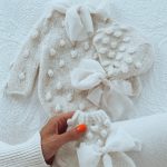 Knit Baby Alpaca Romper Set, Bonnet and Socks, Cream Photo Prop