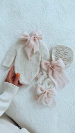 Knit Baby Alpaca Romper Set – Newborn Photo Prop - Image 4