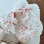 Cream Alpaca Knit Baby Romper Set – Newborn Bonnet and Socks