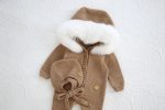 Merino Baby Romper Set – Fur Trim Hood & Bonnet - Image 3