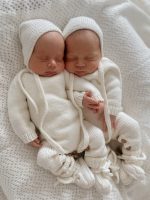 Merino Knit Baby Angel Outfit – Romper, Bonnet & Booties - Image 3