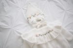 Embroidered Angora Ruffle Romper and Bonnet – Baby Photo Props - Image 6