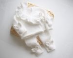 Angora Baby Bunny Set – Ruffle Sweater & Pants, Milky White - Image 4