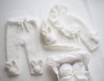 Angora Baby Bunny Set – Ruffle Sweater & Pants, Milky White