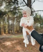 Hand Knitted Baby Alpaca Bonnet – Light Brown, Photo Prop - Image 8