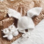Baby bunny bonnet and booties - Set of 2 - Photography props baby