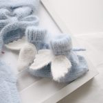 Angora Baby Booties – Newborn with Angel Wings