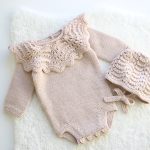 Hand Knit Merino Baby Romper and Bonnet Set – Photo Prop