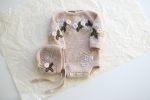 Hand Knitted Merino Baby Romper and Bonnet Set – Floral Embroidery, 3-6 Months - Image 5