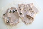 Hand Knitted Merino Baby Romper and Bonnet Set – Floral Embroidery, 3-6 Months - Image 8