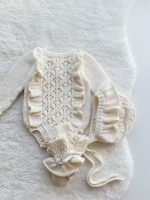 Cream Merino Baby Romper Set, Bonnet & Socks