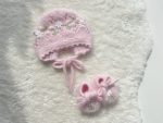 Angora Baby Girl Outfit – Embroidered Romper, Bonnet & Booties Set - Image 6