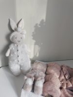 Crochet Bunny Toy – Merino Wool, Popcorn Romper - Image 3