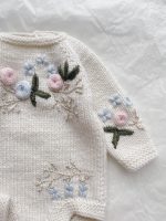 Hand Knitted Merino Baby Romper and Bonnet Set – Newborn Photo Prop - Image 2