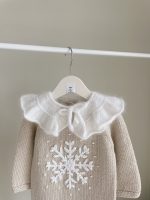 Angora Knitted Baby Collar - White Ruffle Neck Accessory - Image 4