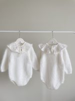 Angora Knitted Baby Collar - White Ruffle Neck Accessory - Image 6