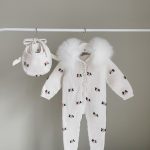 Merino Baby Romper with Fur Trim Hood & Bonnet