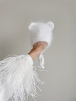 Baby unisex knitted bear bonnet polo romper and socks - Set of 3 - Photography props - Image 7