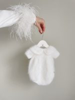 Baby unisex knitted bear bonnet polo romper and socks - Set of 3 - Photography props - Image 5