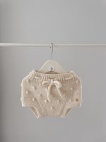 Set of 3 - Merino Wool Baby Outfit Set – Cream Knit Sweater, Bonnet, Panties - Image 8
