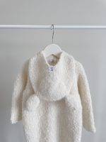 Alpaca Blend Baby Romper & Bonnet Set – Unisex Beige Outfit - Image 5