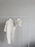 Alpaca Blend Baby Romper & Bonnet Set – Unisex Beige Outfit