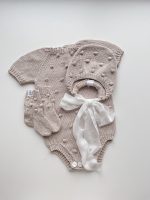Cotton Baby Romper Set, Bonnet and Socks, Photo Prop - Image 8