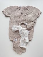 Cotton Baby Romper Set, Bonnet and Socks, Photo Prop - Image 5