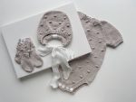 Cotton Baby Romper Set, Bonnet and Socks, Photo Prop