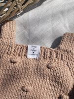 Cotton Baby Romper and Bonnet Set – Popcorn Knit Outfit - Image 3