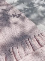 Cotton Baby Romper Set – Pale Pink Ruffle Outfit with Bonnet - Image 8