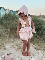 Merino Wool Baby Romper and Bonnet Set – Sleeveless Summer Outfit - Image 5