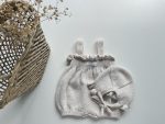 Oyster Baby Romper and Bonnet Set – Cotton Blend Summer Outfit - Image 9