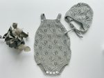 Cotton Knit Baby Romper and Bonnet Set – Sleeveless Summer Outfit - Image 5