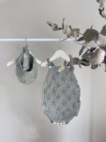 Cotton Knit Baby Romper and Bonnet Set – Sleeveless Summer Outfit