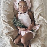 Cotton Popcorn Knit Baby Romper & Bonnet Set – Pale Pink Ruffle