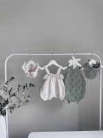 Cotton Knit Baby Romper and Bonnet Set – Sleeveless Summer Outfit - Image 9