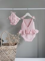 Cotton Baby Romper and Bonnet Set – Sleeveless Summer Outfit - Image 2