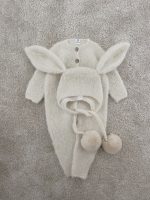 Alpaca Bunny Baby Outfit – Knit Romper & Bonnet Set - Image 7